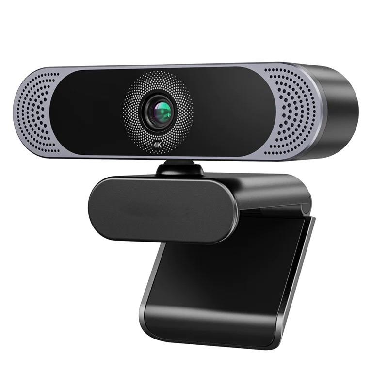 Verkkokamera 4K30fps 8MP automaattitarkennuksella, kaksoismikrofonilla ja jalustalla