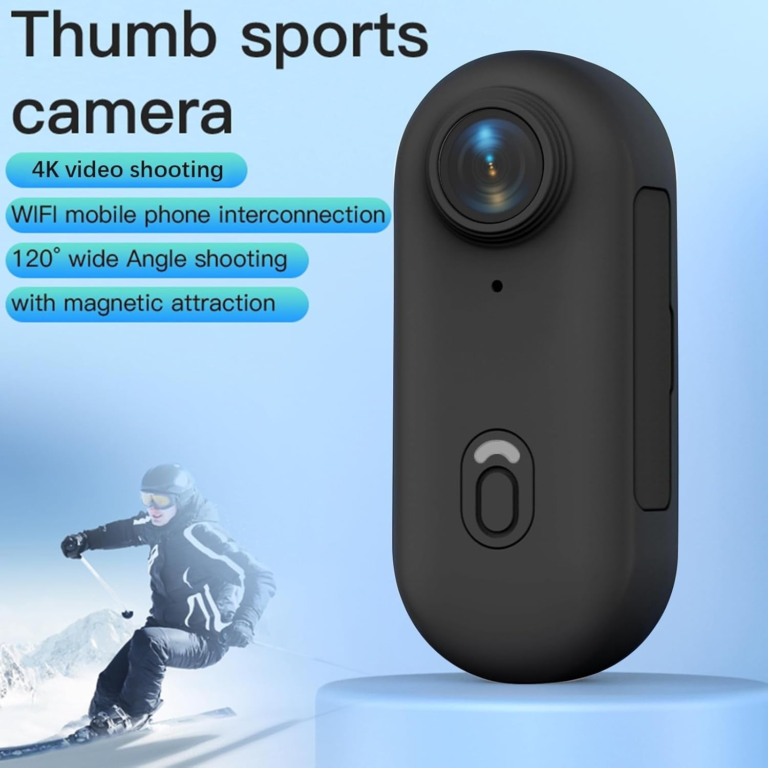 4K mini handsfree bodycam, POV-kamera, HD 1080p mini puettava actionkamera äänellä