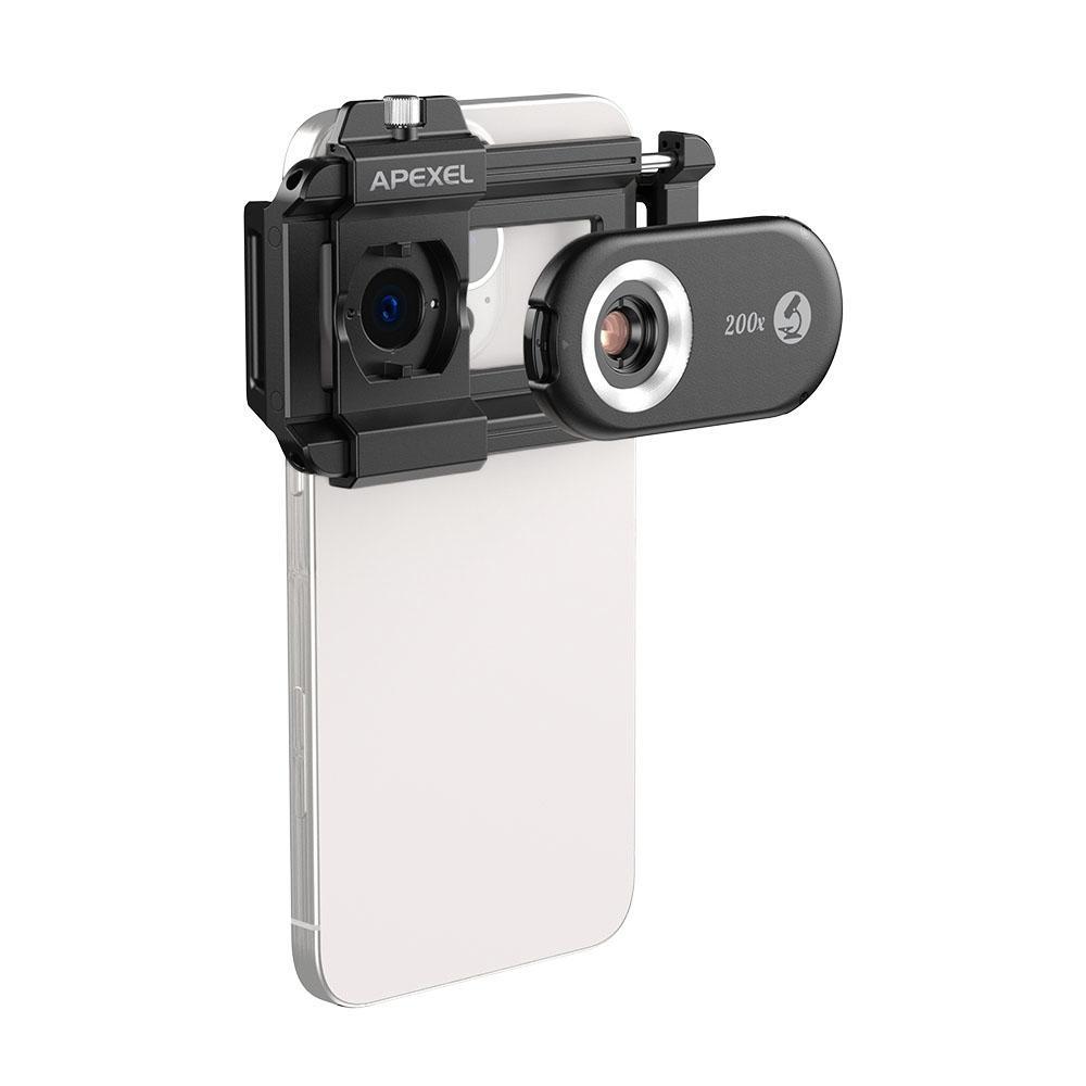 APEXEL Puhelimen Mikrolinssi Nano Zoom Android/iPhone:lle LED UV-valolla/CPL/Yleisklipsi APL-MS200