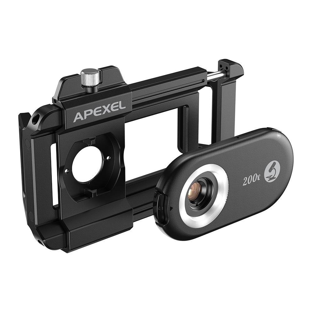 APEXEL Puhelimen Mikrolinssi Nano Zoom Android/iPhone:lle LED UV-valolla/CPL/Yleisklipsi APL-MS200