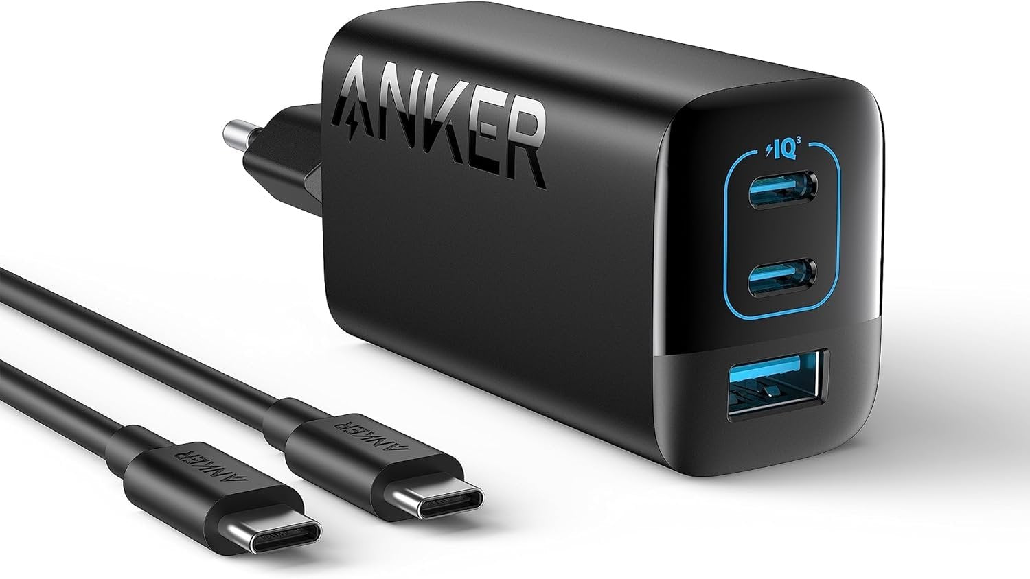 ANKER USB-C Laturi 67W, Virtalähde PIQ 3.0:lla, 3-porttinen Pikalaturi ANKER 336