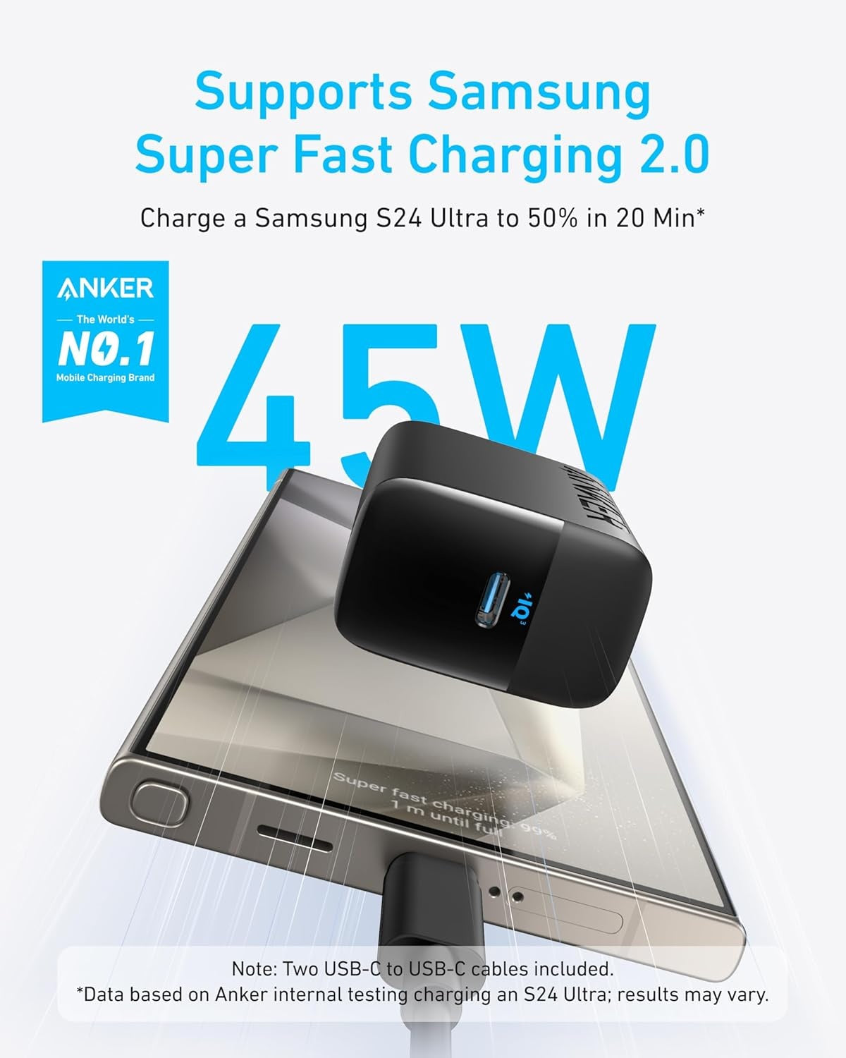 Anker 45 W USB-C-laturi PPS-pikalatauksella iPadille ja muille USB-C-laitteille