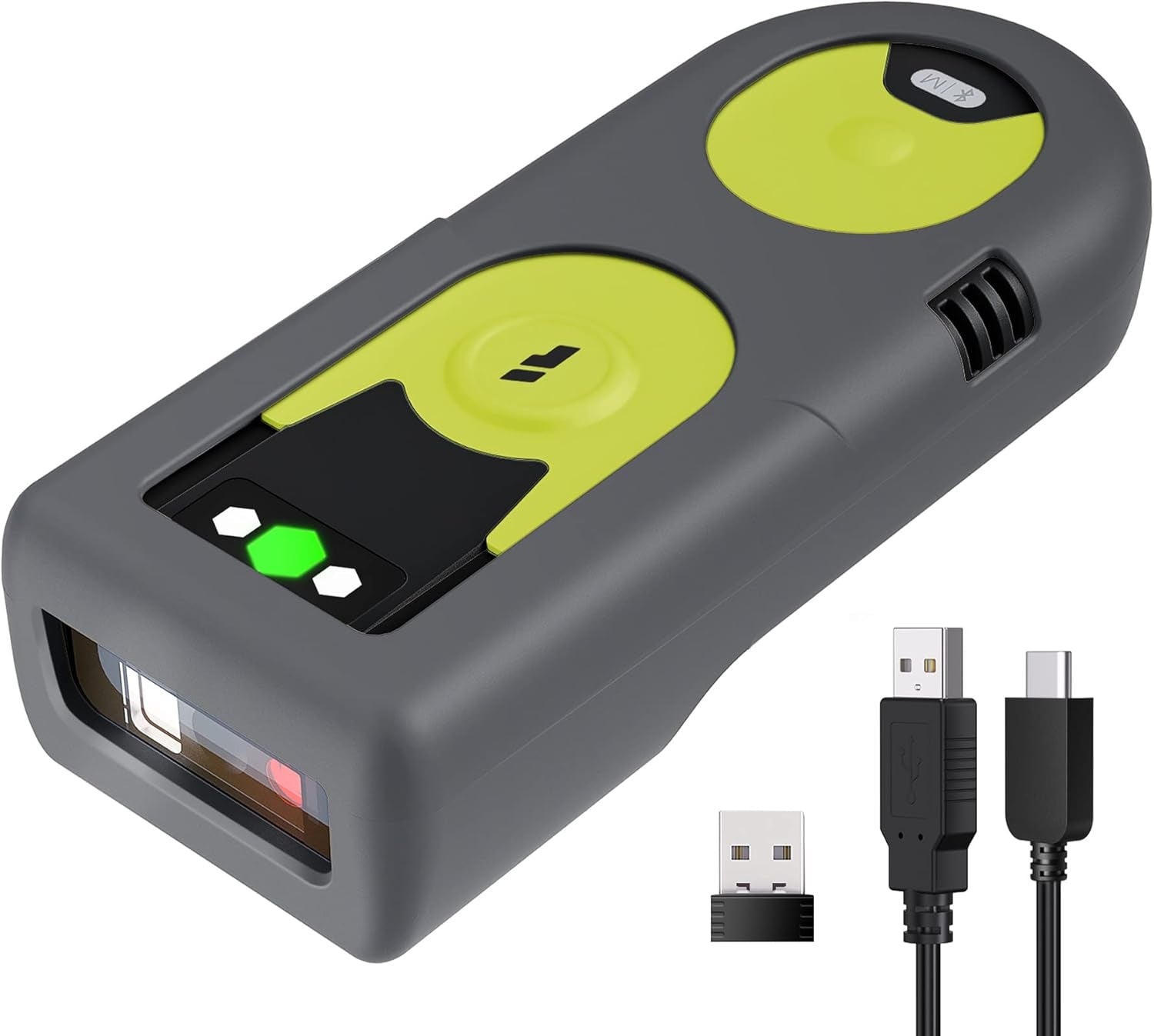 Bluetooth 2D Viivakoodinlukija 2,4 GHz USB-sovittimella, Plug and Play