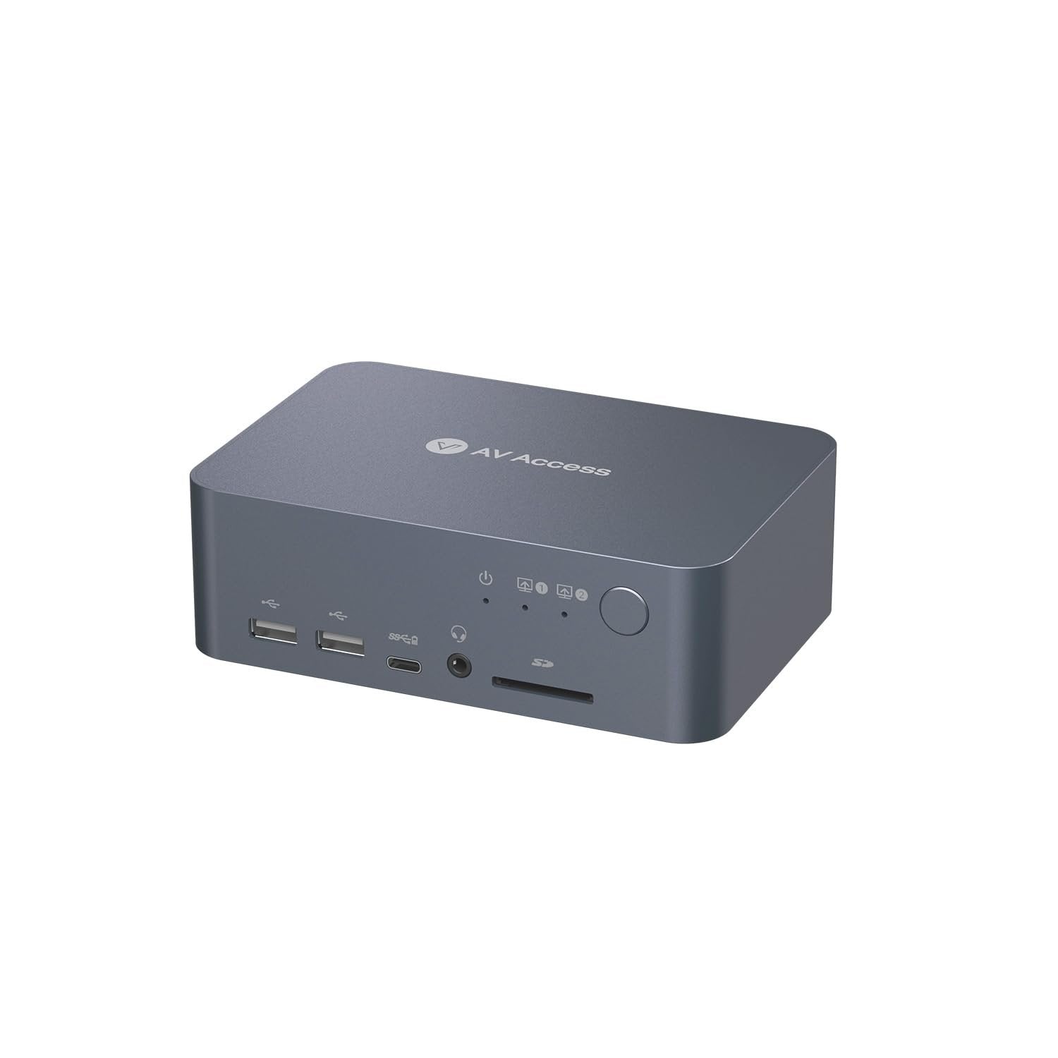 AV Access -telakointiasema ja KVM-kytkin 2-2 USB-C & DP+HDMI-HDMI, 4K60Hz, 5x USB-A, 1x USB-C PD 60W, 3,5 mm AUX, SD-korttipaikka ja Toslink iDOCK C10
