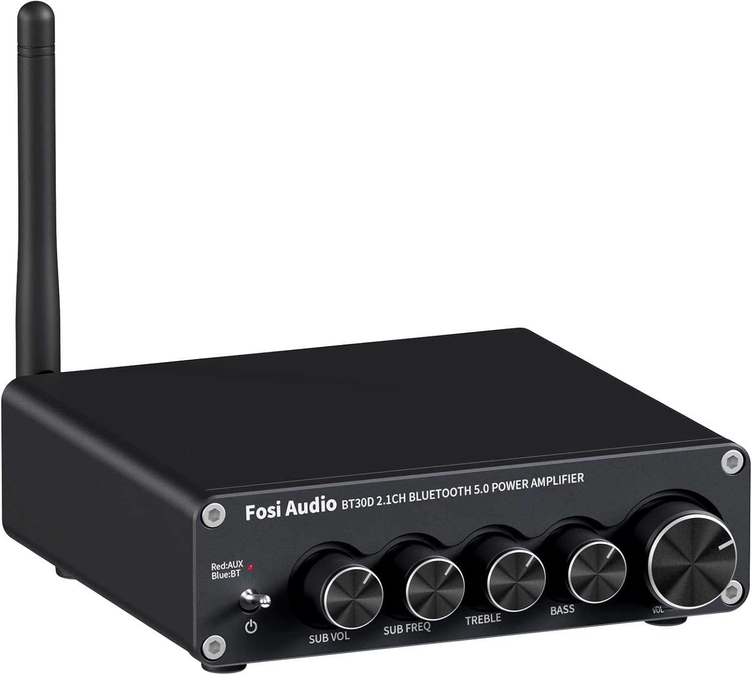 Fosi Audio BT30D Bluetooth 5.0 Stereo Audio Receiver Amplifier 2.1 Channel Mini Hi-Fi Class D Integrated Amp 2X50 Watt