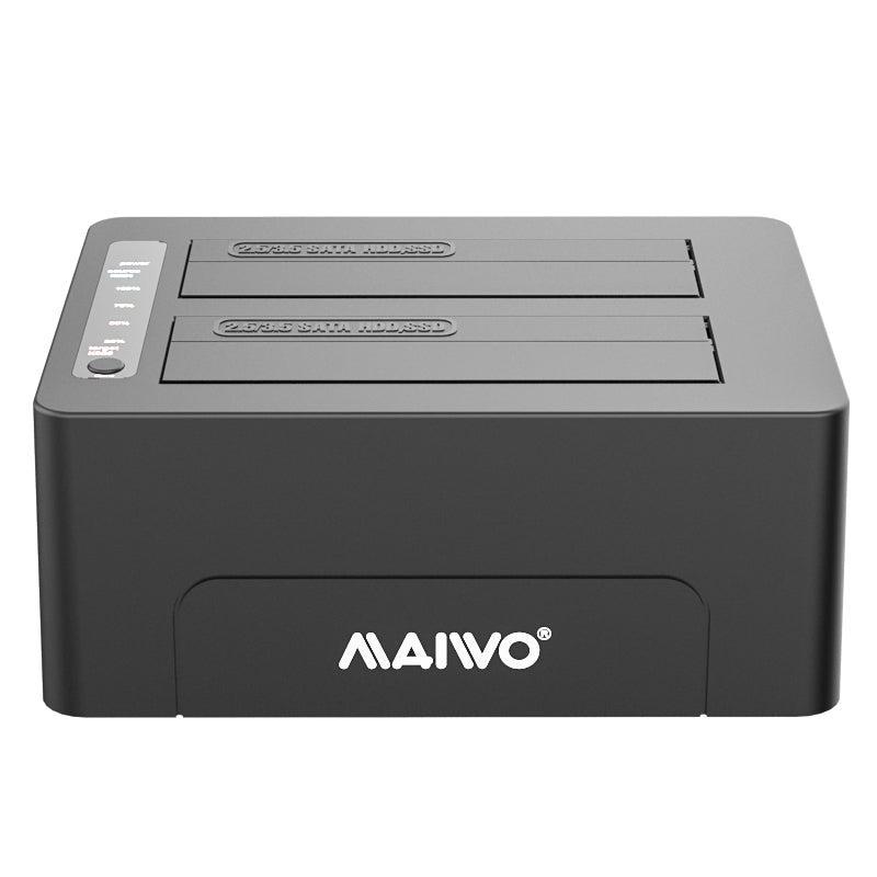 Maiwo K3082C USB C 3.1 GEN2 10 Gb/s telakointiasema 2 kpl 2,5 3,5 SATA-kiintolevy, SSD, 20 Tt:uun saakka, UASP-tuki, SATAIII-tuki, 6 Gb/s