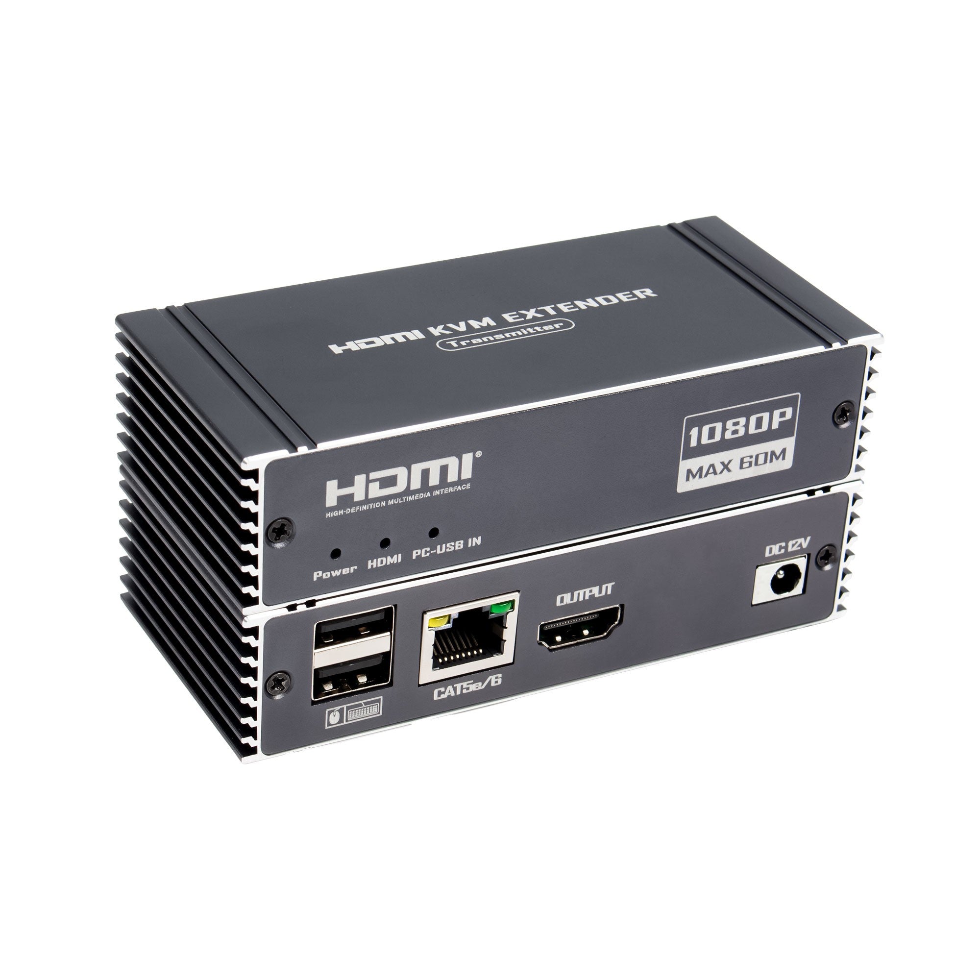 NÖRDIC 1080P 60Hz 65M HDMI KVM Extender USB over Cat5e/Cat6, POC loop-tuella, USB näppäimistölle ja hiirelle PC-/tietokonekäyttöön