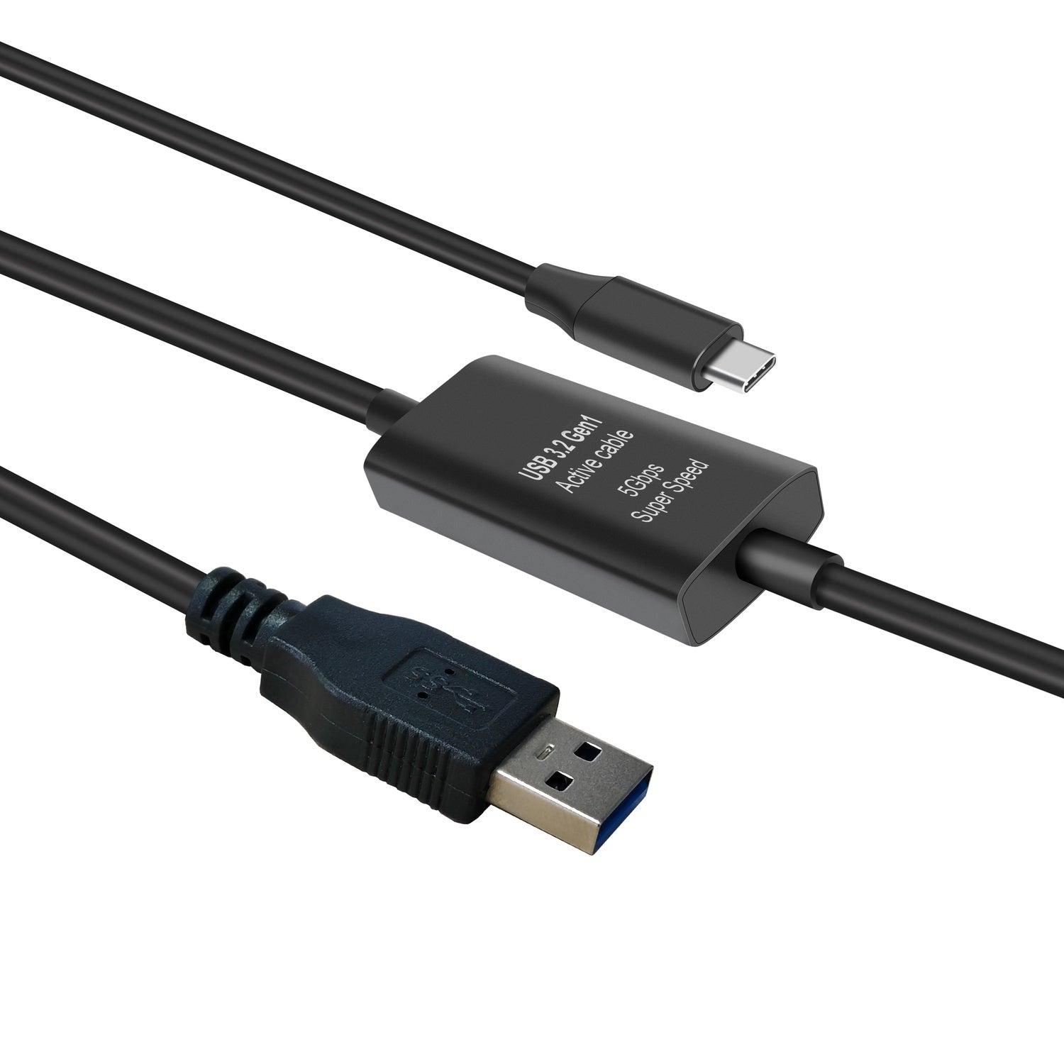 NÖRDIC 10m USB-A 3.2 GEN1 - USB-C 5Gbps Aktiivinen jatkokaapeli
