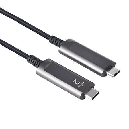 NÖRDIC 10m Aktiivinen AOC-kuitukaapeli USB 3.2 Gen2 Type C - Type C 4K 60Hz 10Gbps PD60W