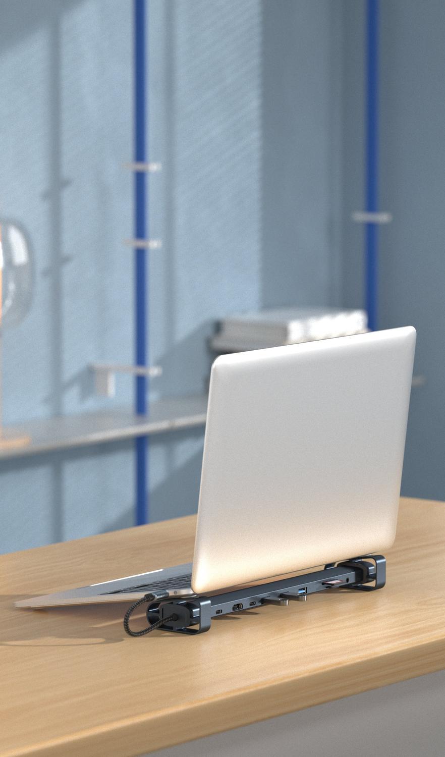 NÖRDIC 1-10 USB-C-telakointiasema 1xHDMI 4K30Hz 1xUSB-C PD100W 3xUSB-A 5G 1xLAN 10/100 1xAudio 1xTF 1xMicroSD Thunderbolt 3 & 4