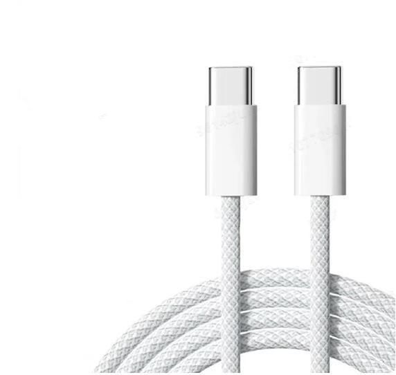 NÖRDIC 1m USB 2.0 USB-C-C-kaapeli iPhone 15/15 Pro/15 Plus/15 Pro Max 3A 480Mbps 60W valkoinen