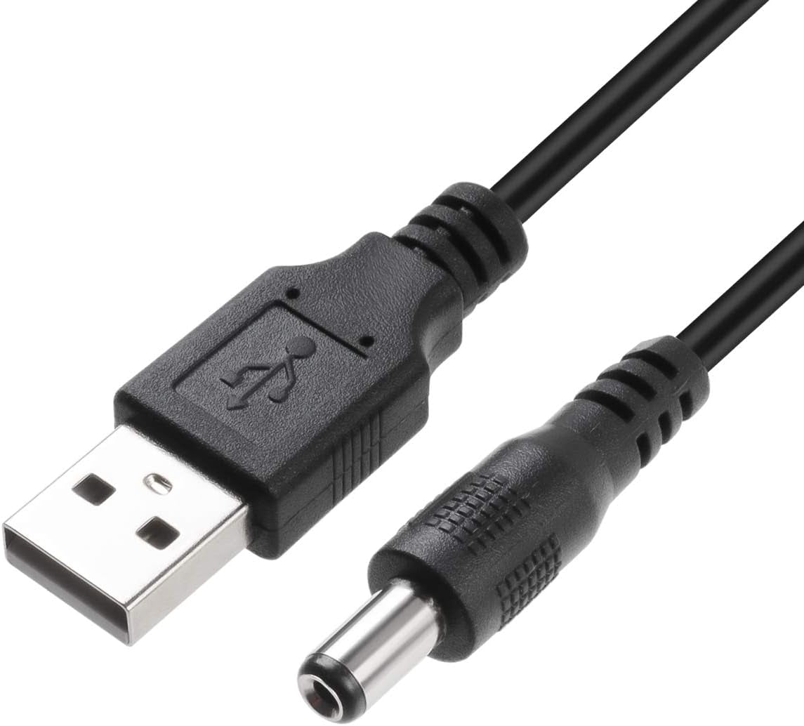 NÖRDIC 1 m USB-A kaapeli DC 5.5×2.5 mm 2A