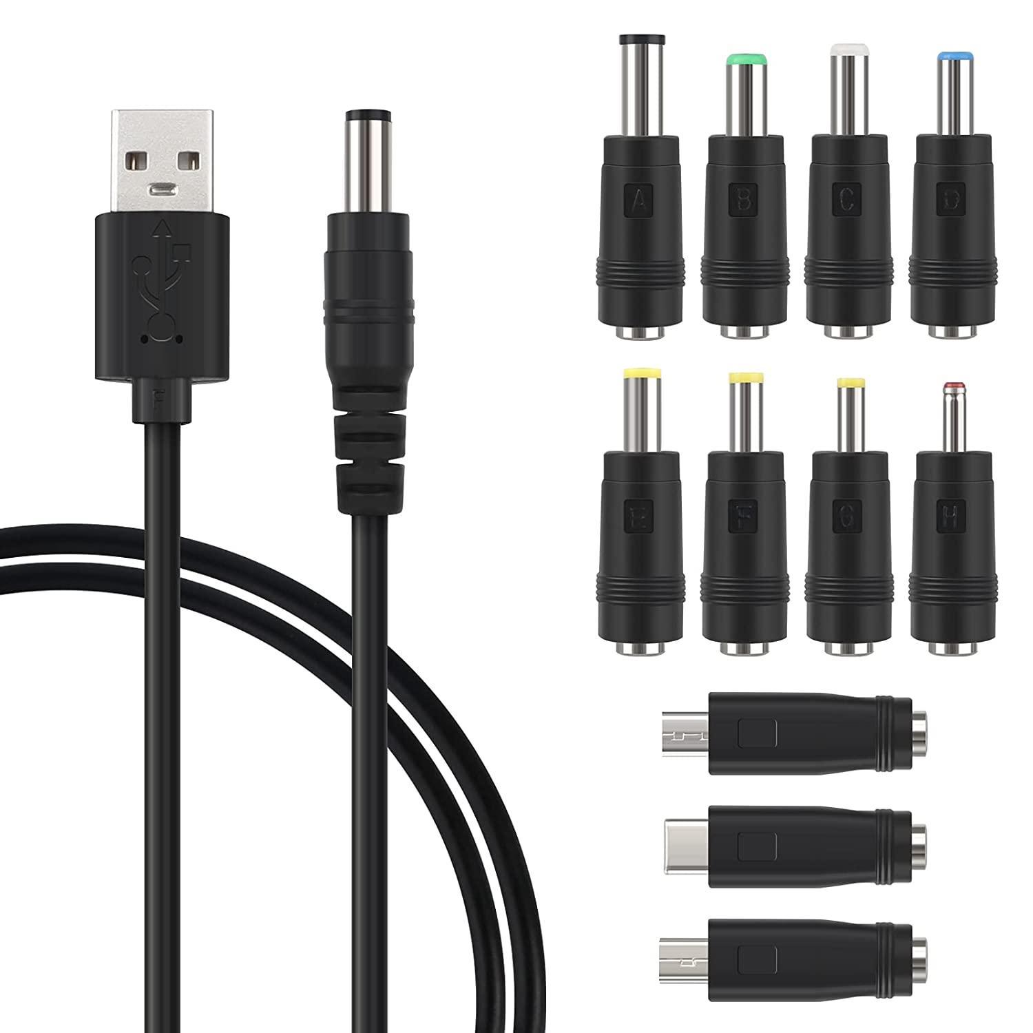 NÖRDIC 1m virtajohto USB DC 11 liittimellä USB DC Power