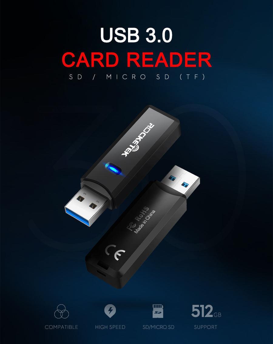 NÖRDIC USB 3.0 kortinlukija 2 korttipaikkaa SD, MicroSD UHS-I