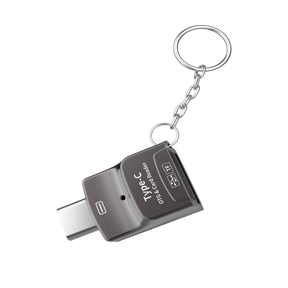 NÖRDIC 2 in 1 OTG USB3.1 Sovitin USB-C:hen kortinlukijalla 2TB TF / Micro SD / Micro SDHC / Micro SDXC