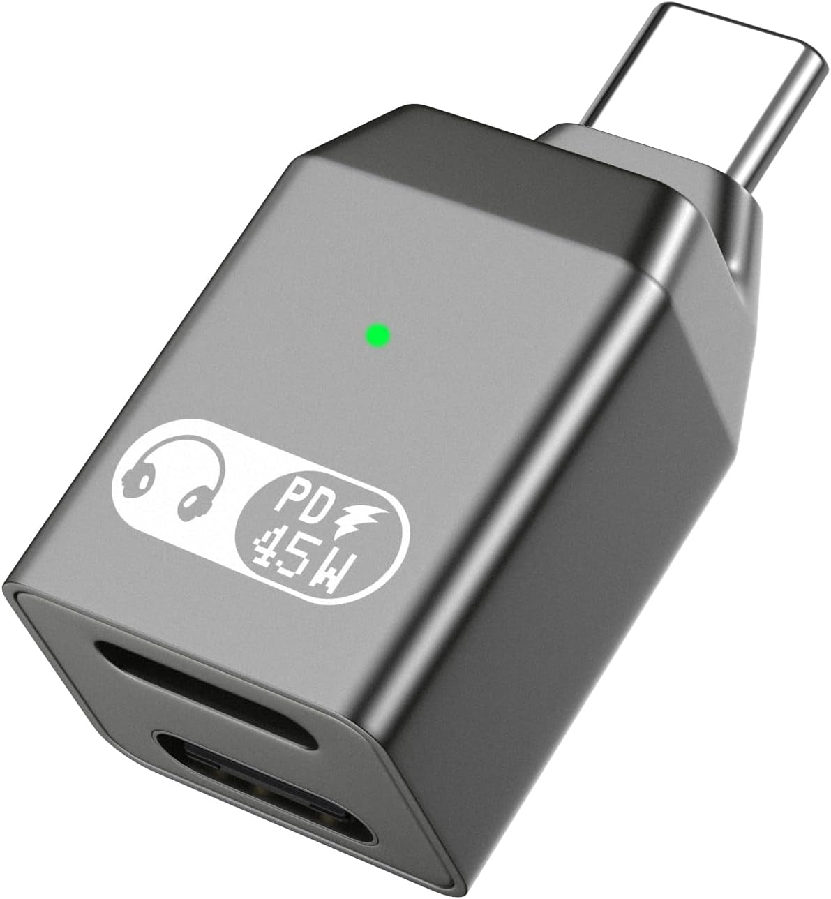NÖRDIC USB-C - Lightning + USB-C -sovitin äänentoistoon ja pikalataukseen 45W