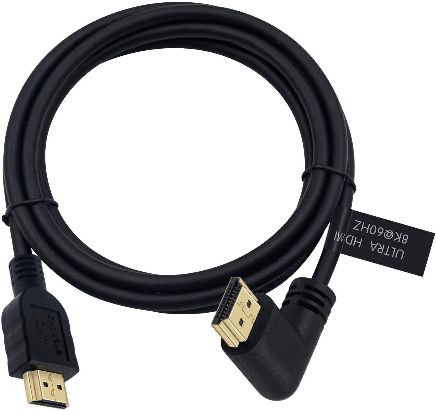 NÖRDIC 2m kulmassa HDMI 2.1 UHD 8K 60Hz 4K 120Hz 48Gbps Dynaaminen HDR eARC Pelitila VRR Dolby ATMOS kullattu