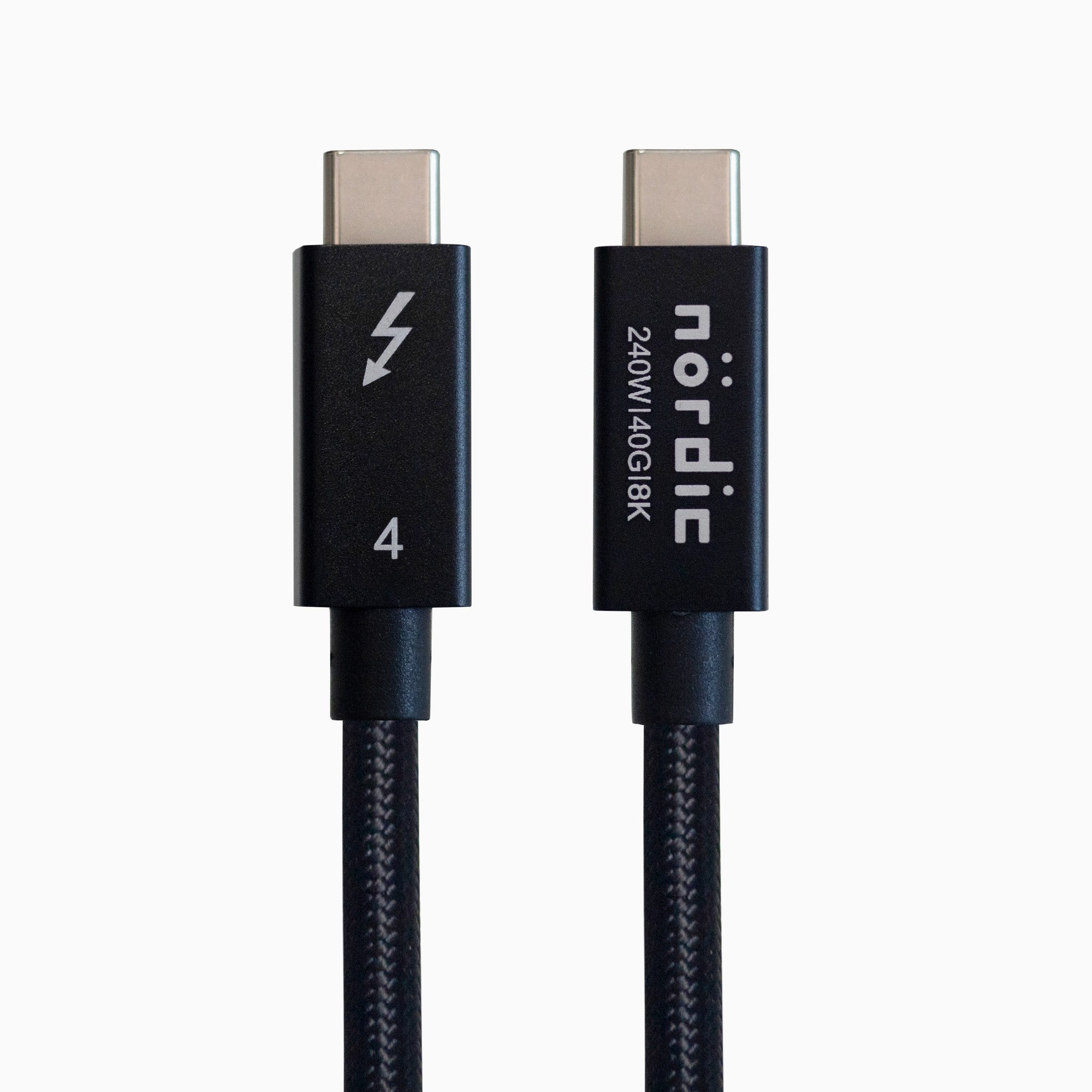 NÖRDIC 3m Thunderbolt 4 USB-C kaapeli 40Gbps 240W lataus 8K video yhteensopiva USB 4 ja Thunderbolt 3 kanssa