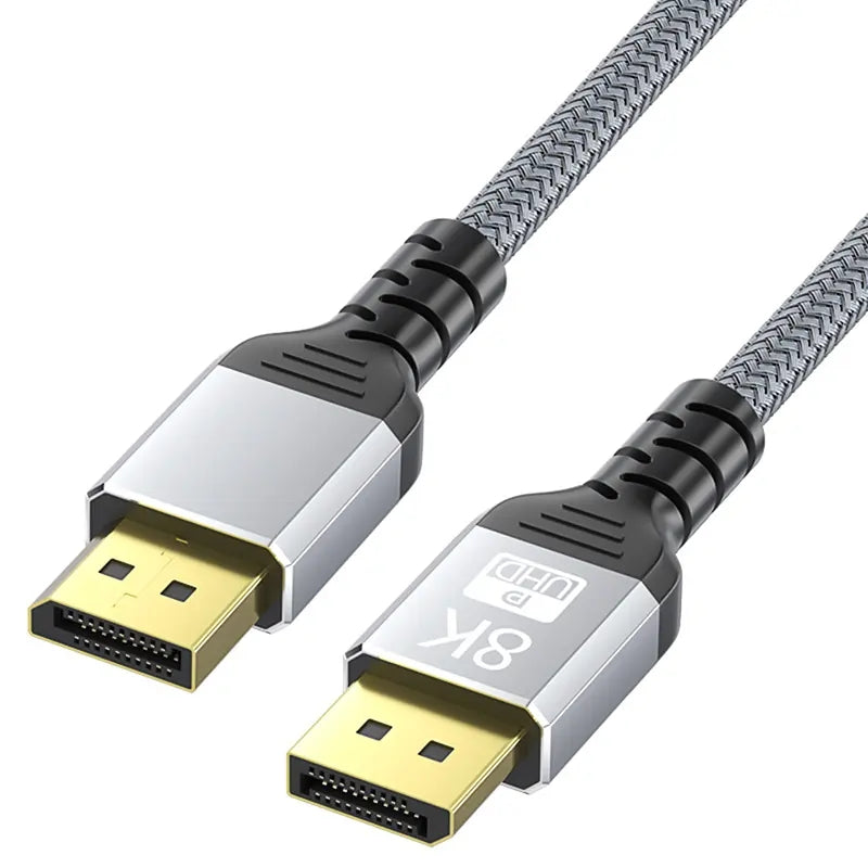NÖRDIC 50 cm Displayport–Displayport -kaapeli ver 1.4, UHD 8K 60 Hz:llä, 32,4 Gb/s, 10-bittinen HDR, kaksoissuojattu, puhdasta kuparia 99,99 %