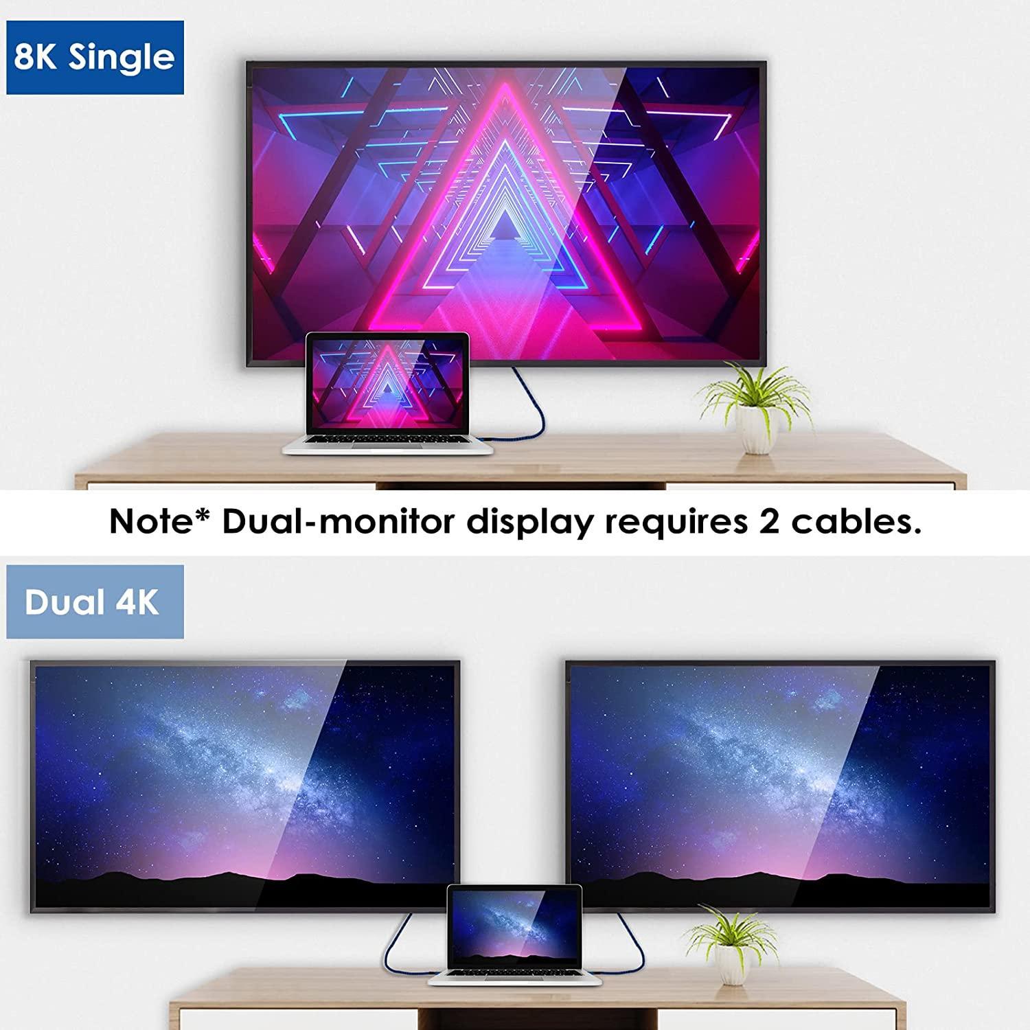 NÖRDIC 50cm Thunderbolt4 USB-C kaapeli 40Gbps 100W lataus 8K video yhteensopiva USB 4 ja Thunderbolt 3 kanssa