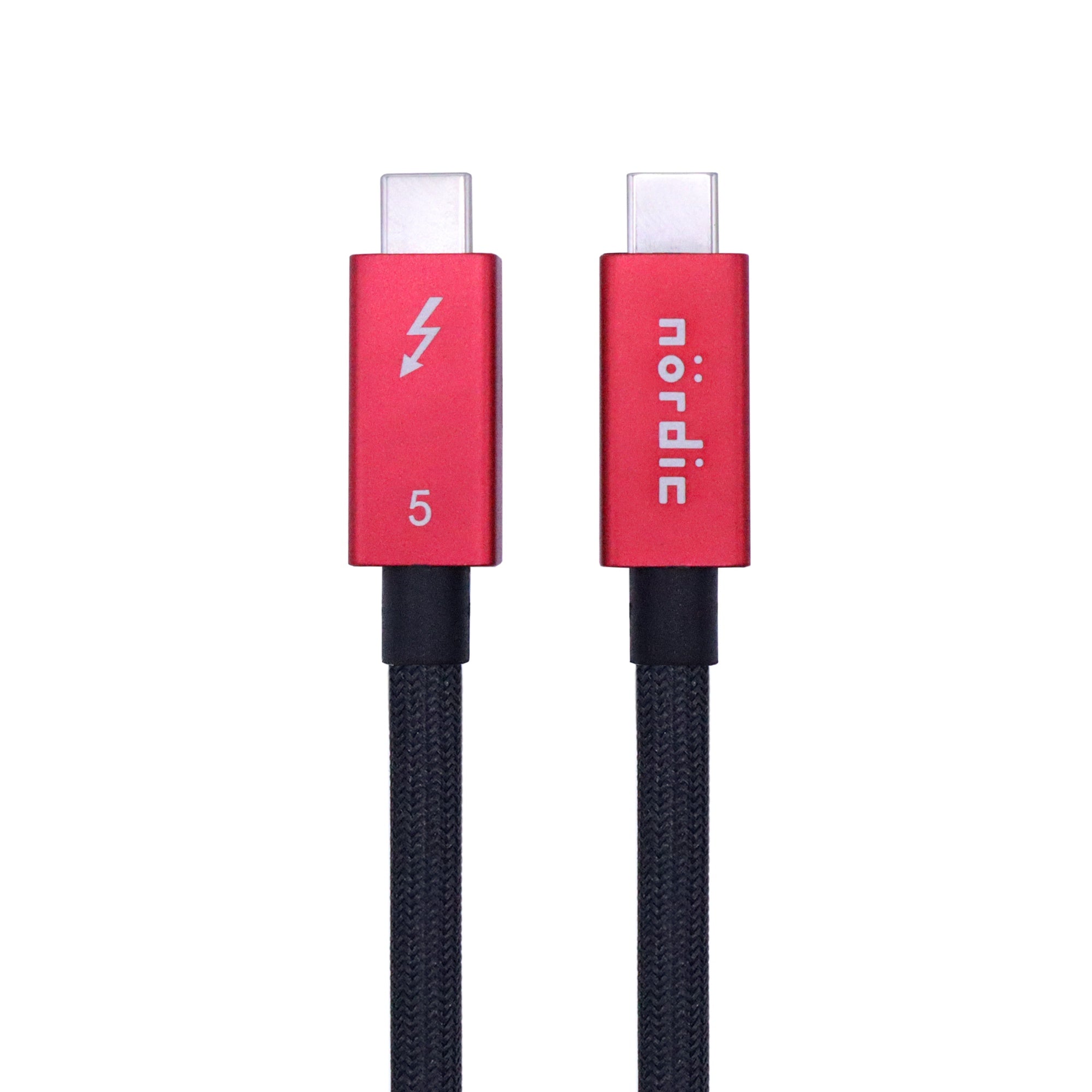 NÖRDIC 50 cm Thunderbolt 5 -kaapeli 80Gbps tiedonsiirto 240W lataus 120Gbps kaistanleveys 16K60Hz 8K60Hz 4K540Hz