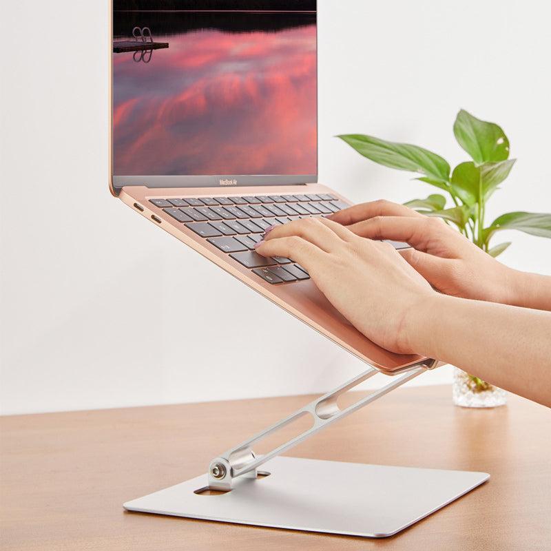 NÖRDIC Alumiininen kannettavan tietokoneen jalusta jopa 17" korkeussäädettävälle kannettavan tietokoneen jalustalle, hopea