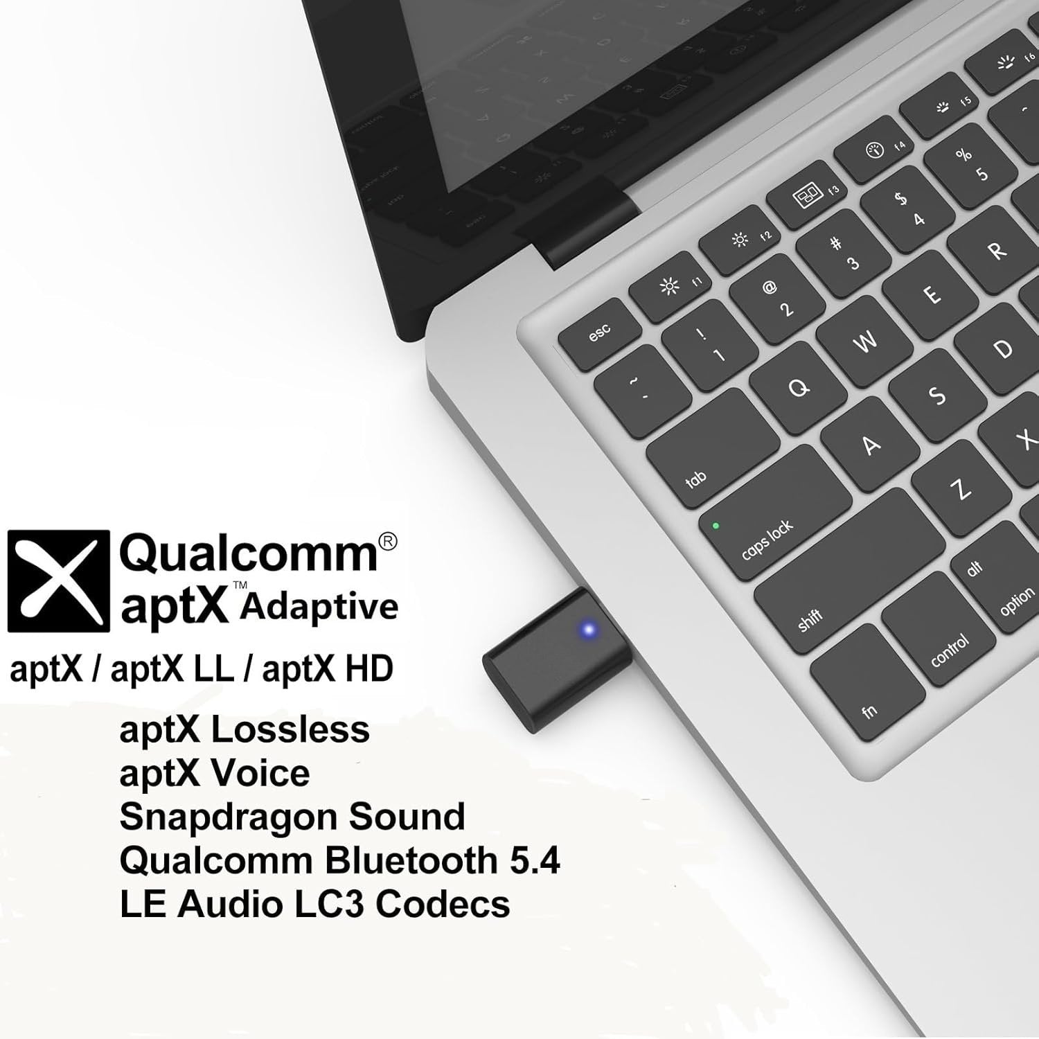 NÖRDIC Bluetooth 5.4 äänilähetin aptX LL/HD Adaptive, Auracast 24-bittinen 96 kHz ääni