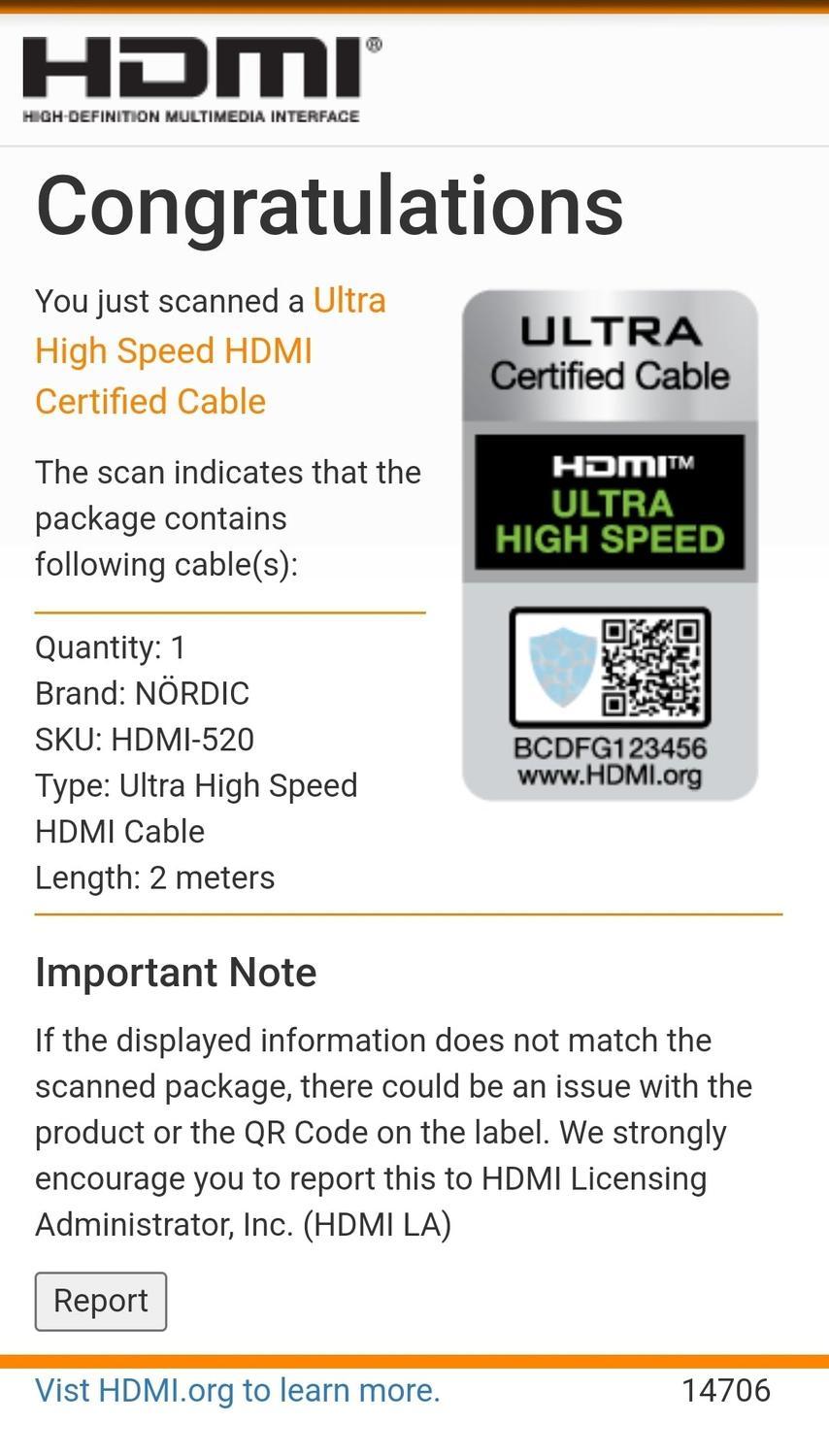 NÖRDIC CERTIFIED CABLES 2m Ultra High Speed HDMI2.1 8K 60Hz 4K 120Hz 144Hz 48Gbps Dynamic HDR eARC Pelitila VRR Dolby ATMOS kullattu PVC valkoinen