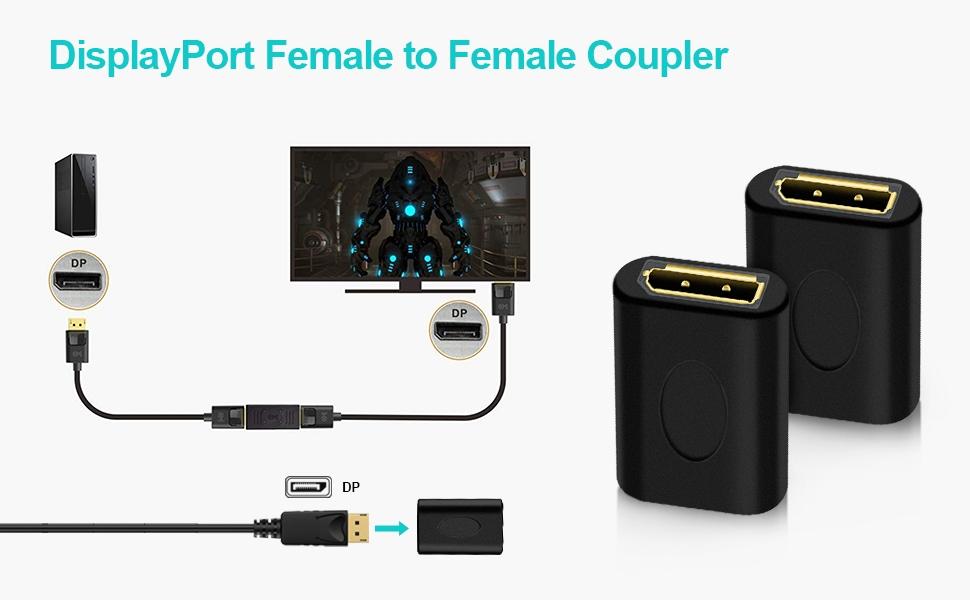 NÖRDIC Displayport 1.2 naaras-naarasliitin DisplayPort Extender 4K60Hz