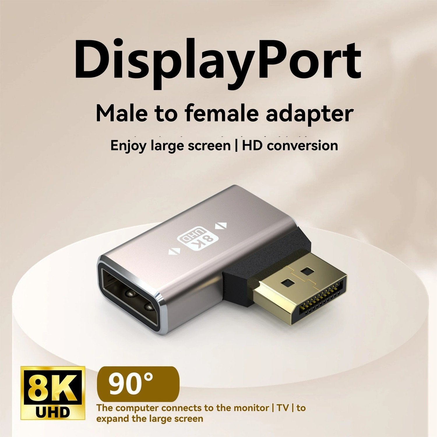 NÖRDIC Displayport-sovitin uros-naaras 8K60Hz 4K144/120/60Hz
