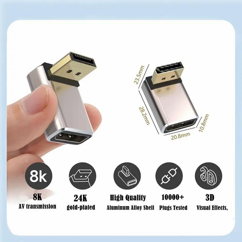 NÖRDIC Displayport-sovitin uros-naaras 8K60Hz 4K144/120/60Hz