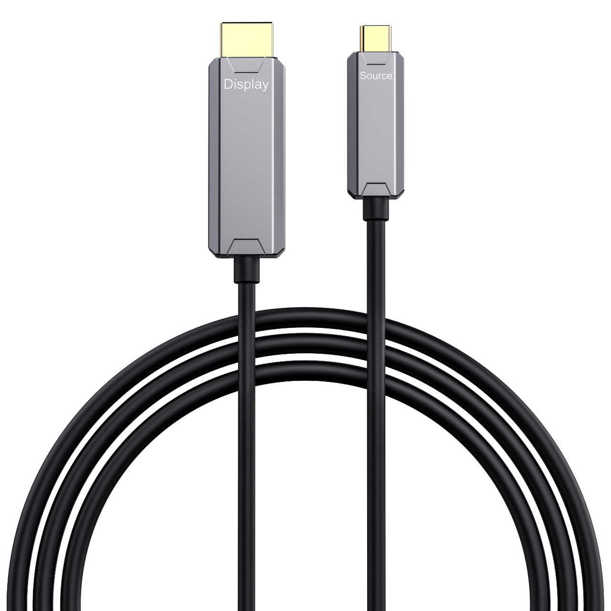 NÖRDIC Fiber AOC 10m USB-C – HDMI 2.1 -kaapeli, 8K@60Hz, 4K@120Hz, 48Gbps, HDR, yhteensopiva Thunderbolt 3- ja 4-laitteiden kanssa