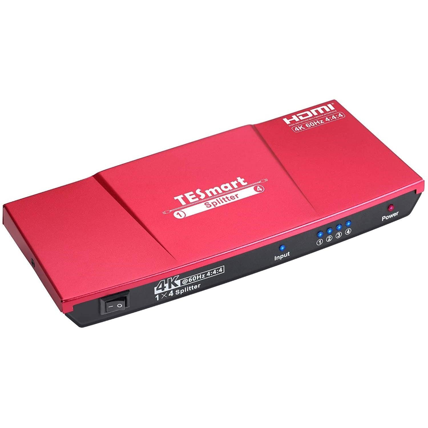 NÖRDIC HDMI 2.0 4K 60 Hz 4:4: 4 jakaja 1–4 EDID 18 Gb/s CEC HDR, Dolby ja DTS, LPCM7.1, metallia