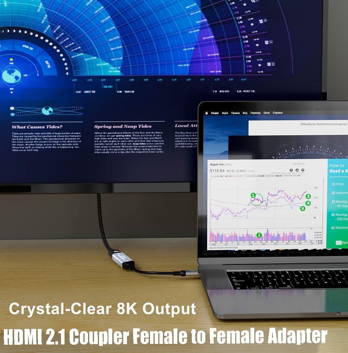 NÖRDIC HDMI 2.1 8K Naaras-naaraskaapelin jatke HDMI-sukupuolenvaihtaja