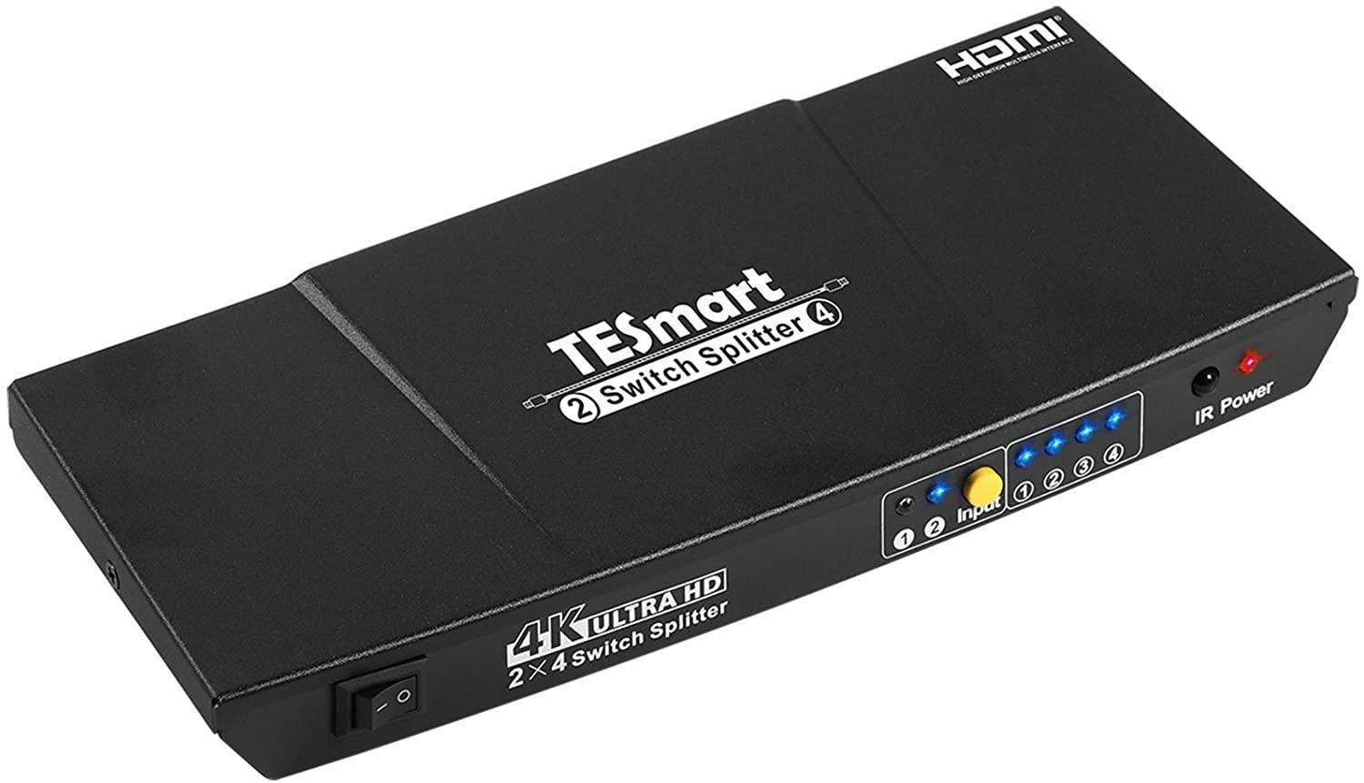 NÖRDIC HDMI Switch 2xPC - 4x näyttöjä 4K30Hz UHD CEC 3D HDCP1.4 PC, PS5, Xbox ja kannettava tietokone