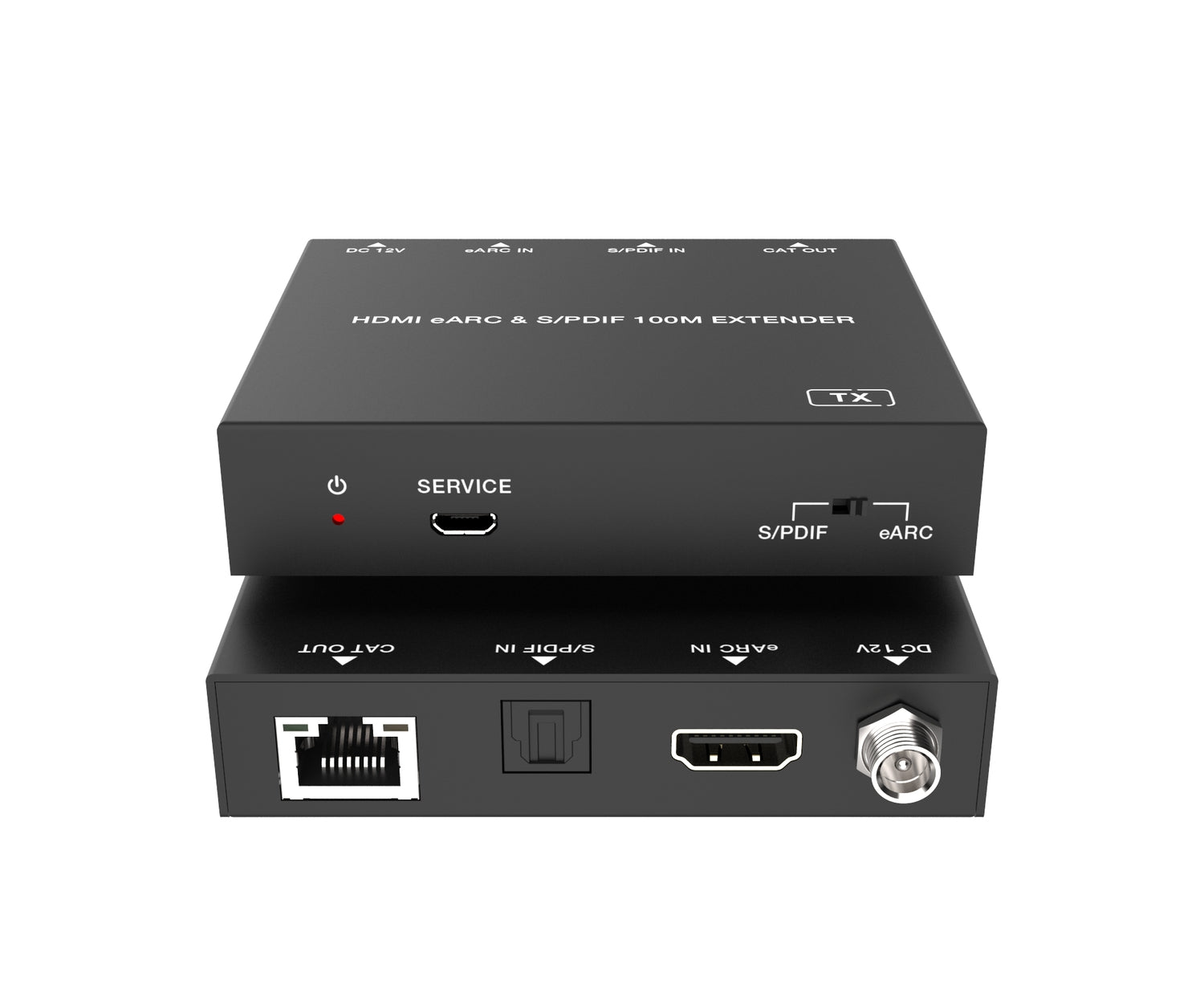 NÖRDIC HDMI eARC SPDIF -Äänilaajennin CAT6-kaapelilla 100m