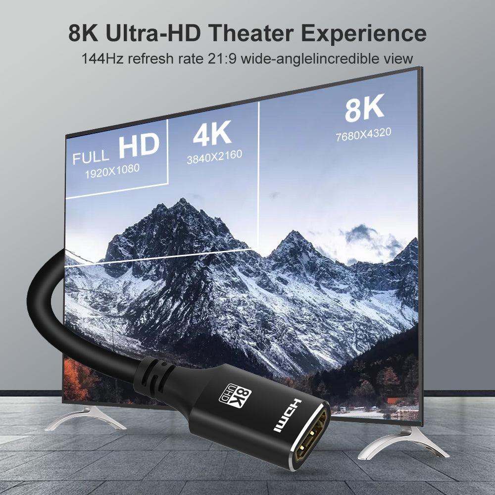 NÖRDIC HDMI jatkokaapeli 2m 8K60Hz 4K144 HDMI 2.1 48Gbps Ultra High Speed HDMI