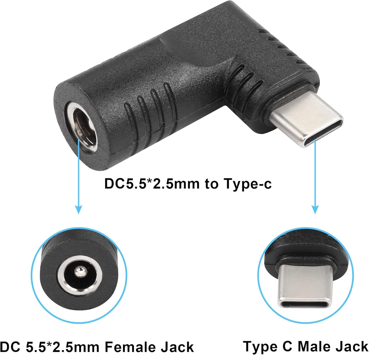 NÖRDIC tietokone adapteri USB-C - DC 5.5x2.5mm 65W