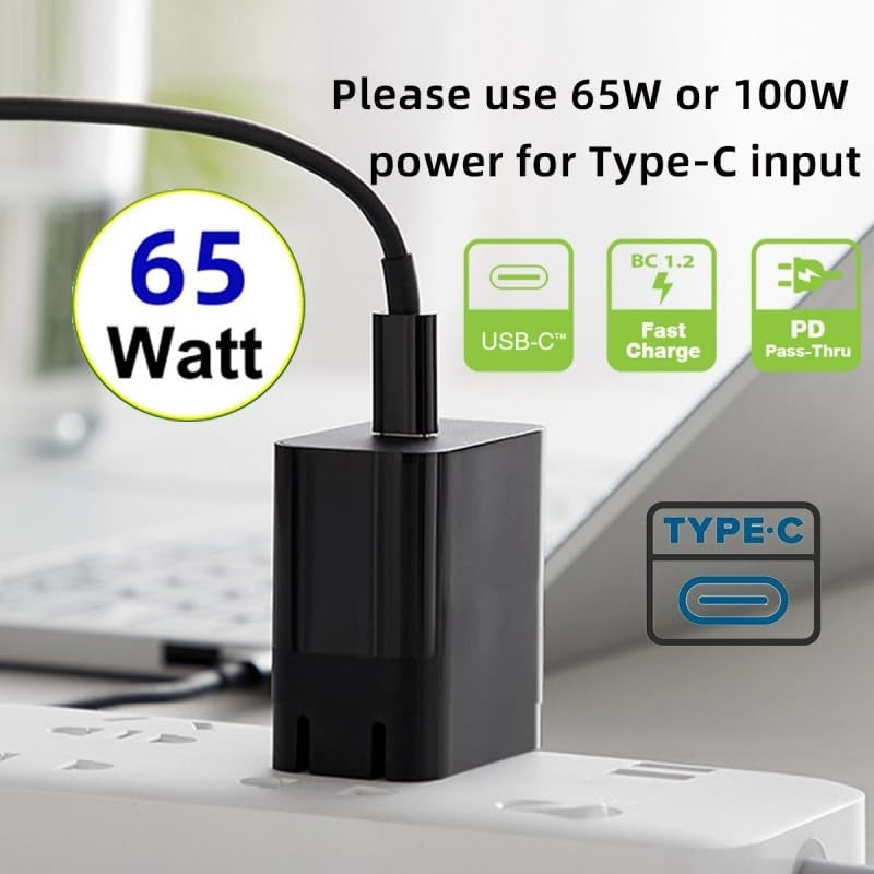 NÖRDIC Kannettavan Latauskaapeli USB-C - DC5.5x2.5mm 65W PD 1.5m