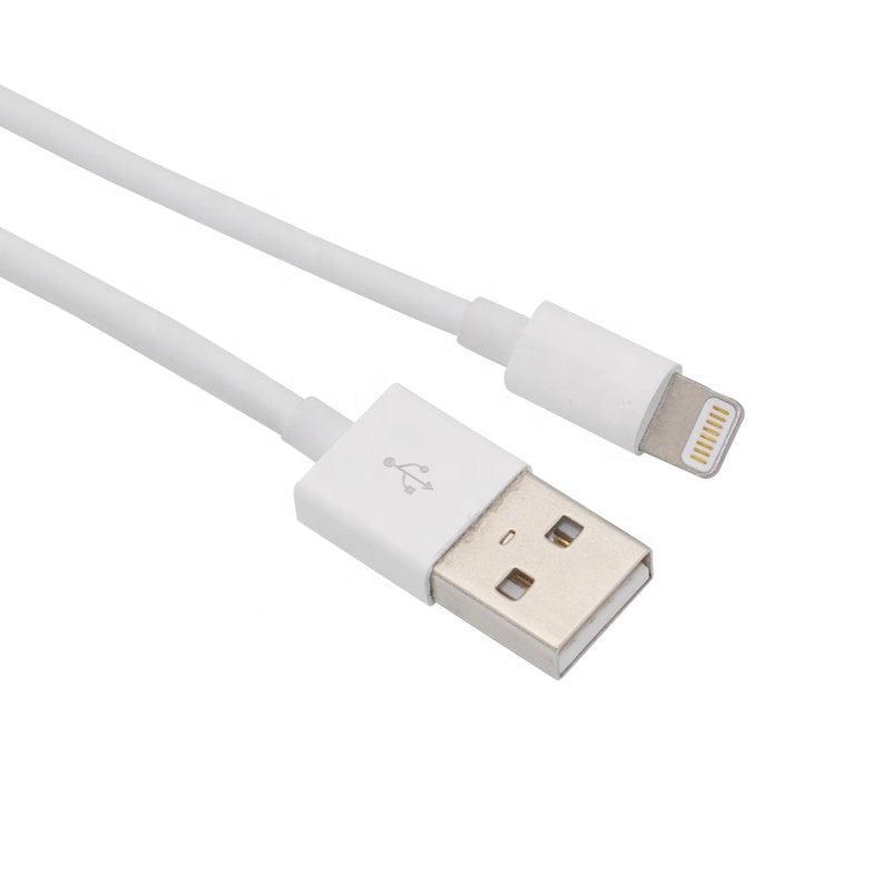 NÖRDIC Lightning-kaapeli (ei MFI) USB A, 1 m, valkoinen, 5 V 2,1 A, iPhonelle ja iPadille