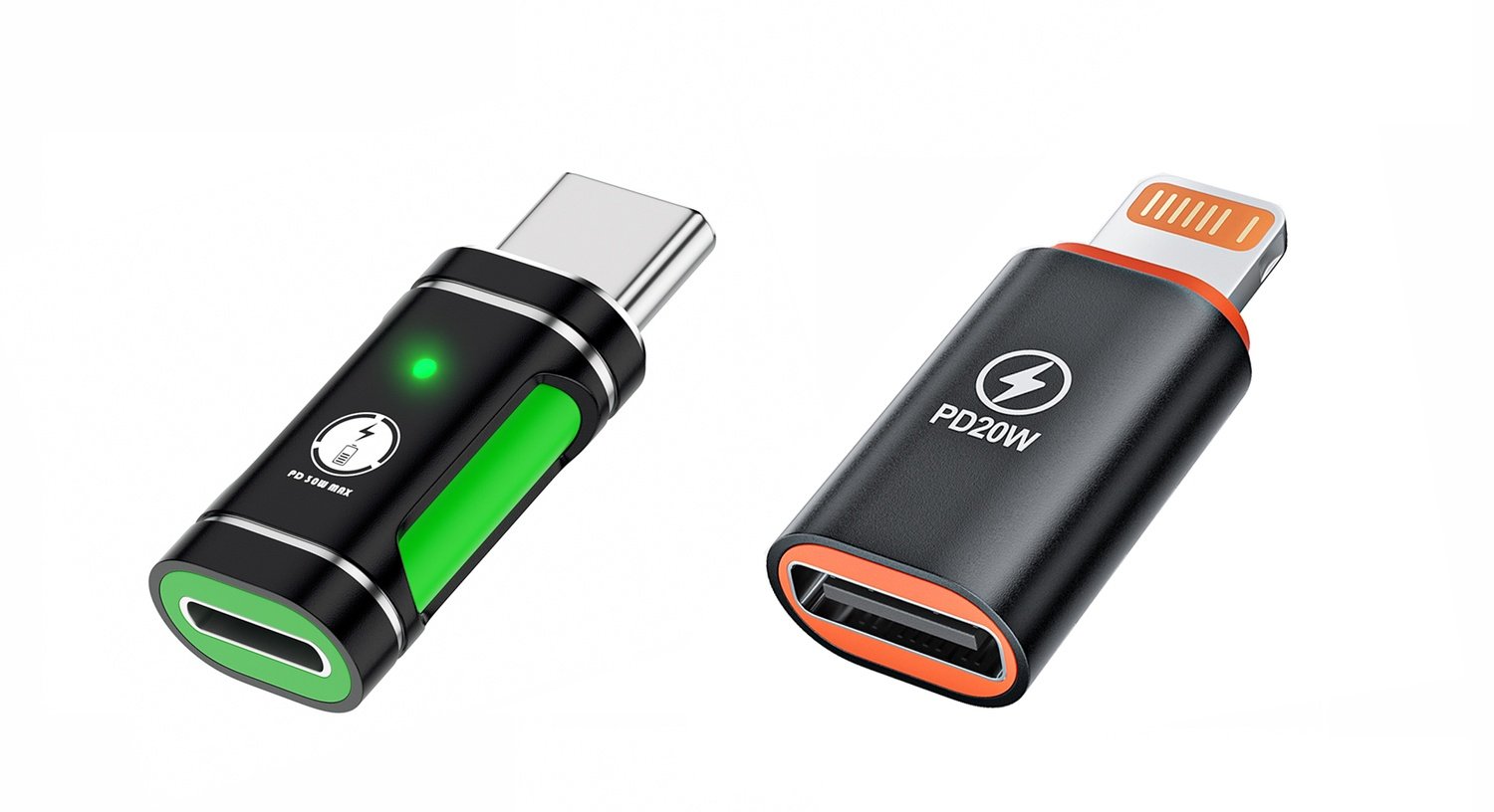 NÖRDIC non-MFI Lightning-USB-sovitinsarja 2 kpl
