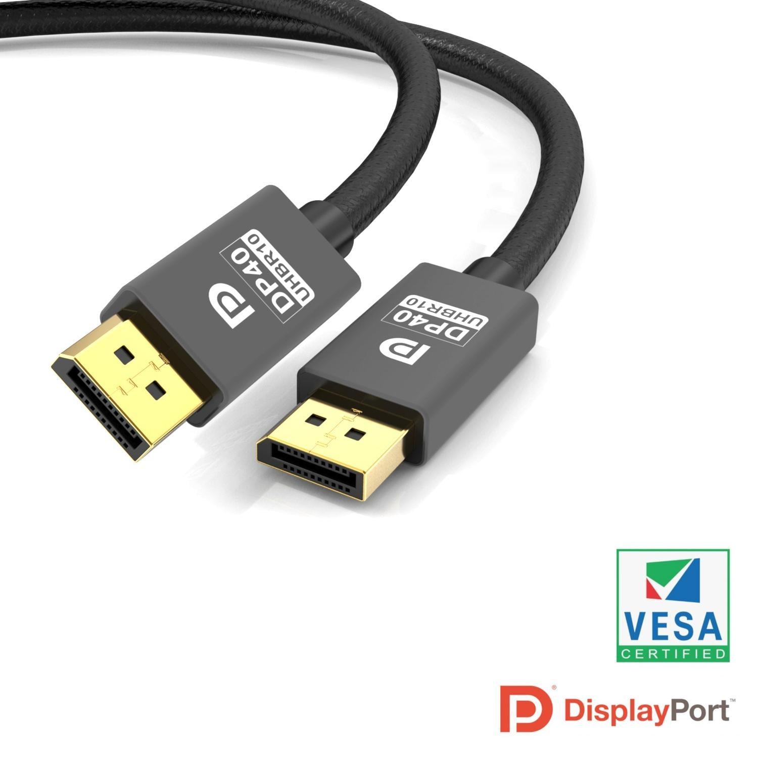 NÖRDIC-SERTIFIOIDUT KAAPELIT 50 cm VESA-sertifioitu nylon punottu Displayport 2.1 kaapeli DP40 UHBR10 40Gbps 8K60Hz 4K144Hz