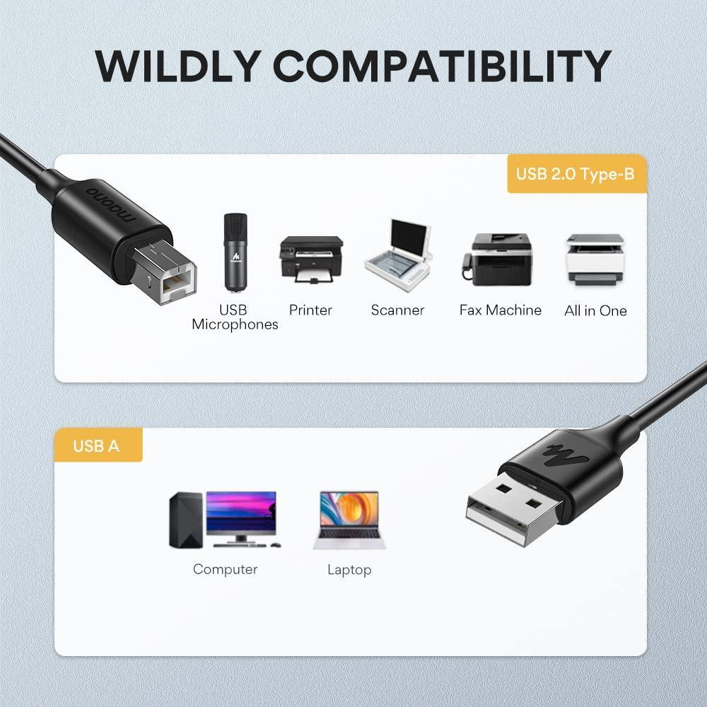 NÖRDIC USB2.0 A-uros-B-uroskaapeli 3m