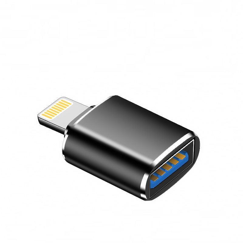 NÖRDIC USB3.0–OTG Lightning -sovitin (ei MFI), musta, tuki iOS:lle, liitä USB-laitteet iPhoneen ja iPadiin