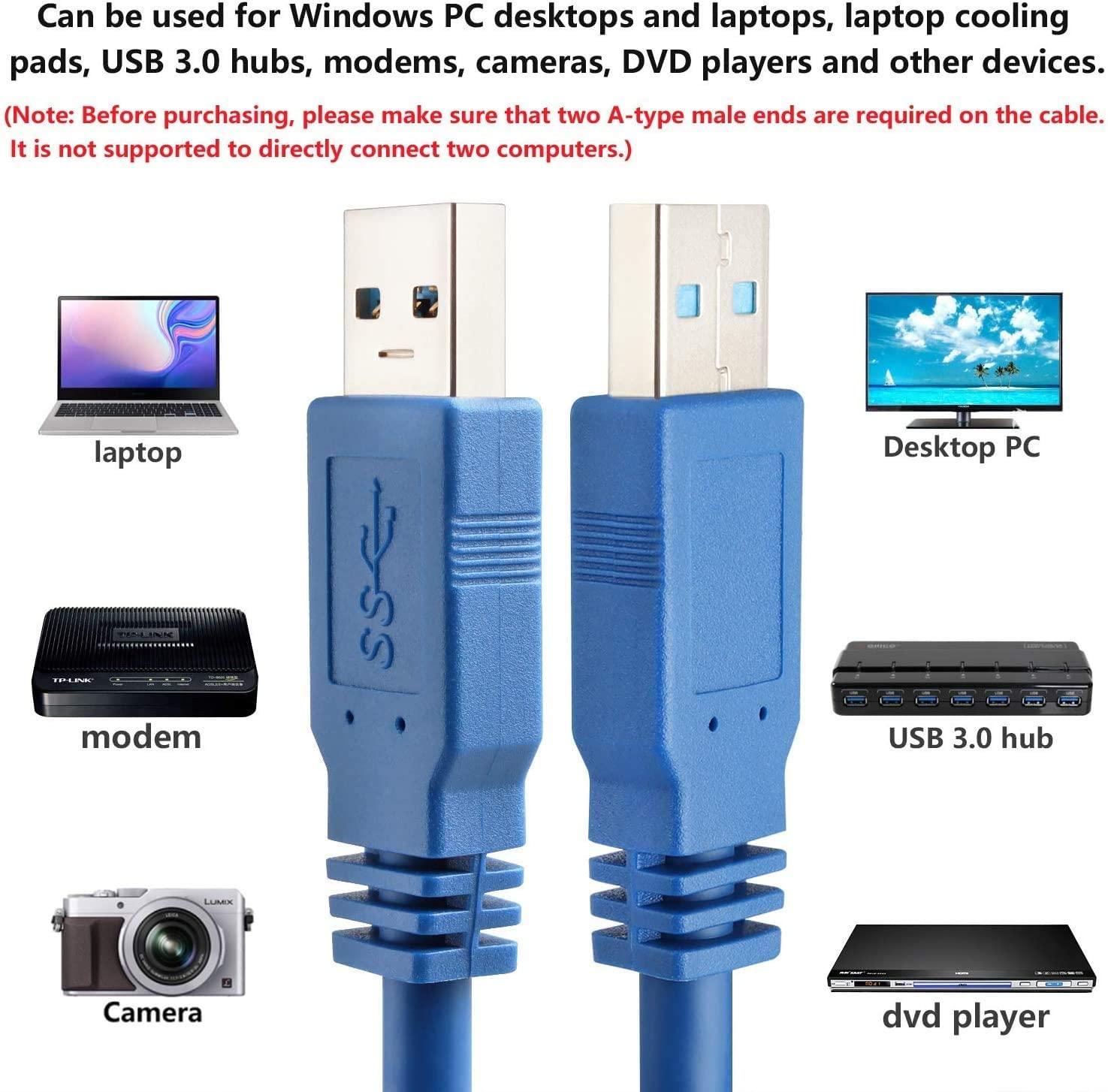 NÖRDIC USB3.1-kaapeli tyyppi A uros–tyyppi A uros, 5 Gb/s, 1 m, USB3.0