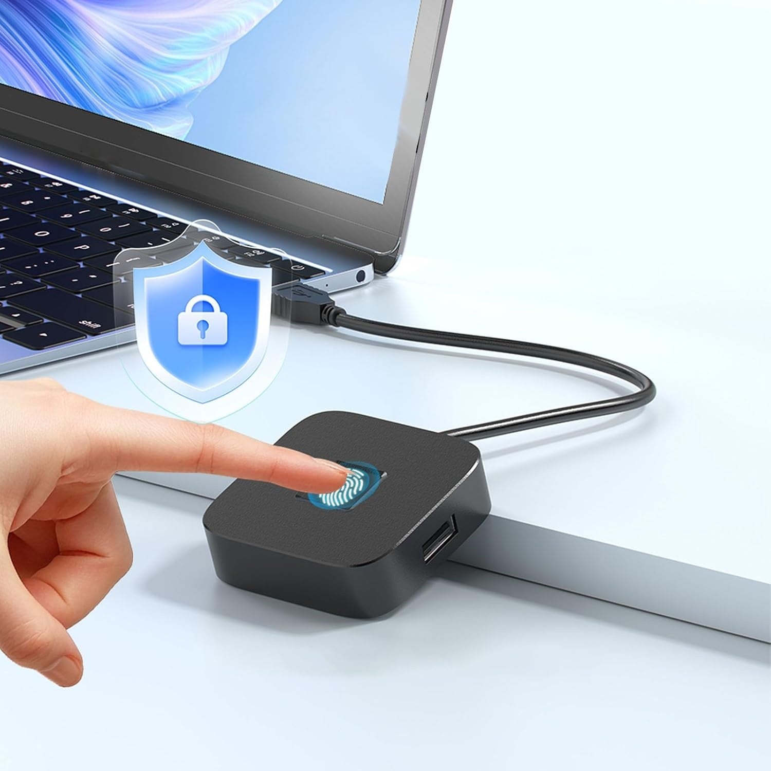 NÖRDIC USB A+C Sormenjälkilukija Windows 10/11, Nopea vastaavuus biometrinen sormenjälkilukija