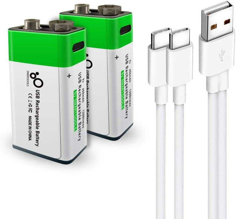 NÖRDIC USB-C Ladattavat Paristot 2 kpl 9V/6LR61