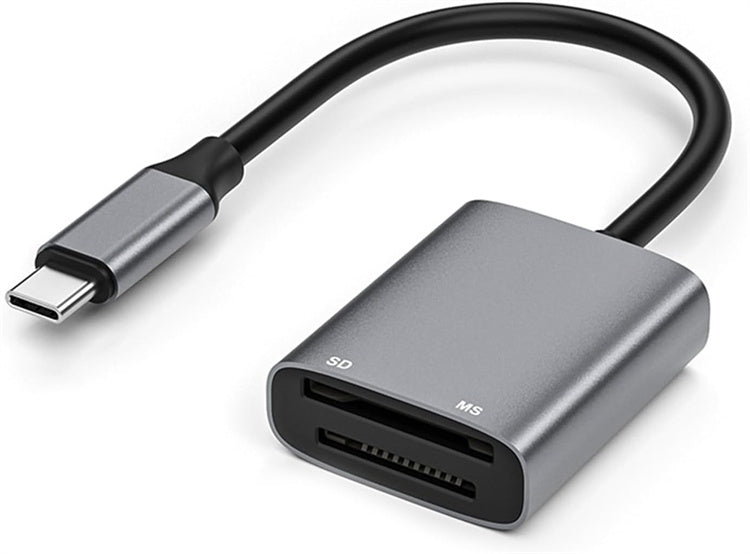 NÖRDIC USB-C -kortinlukija, 2 korttipaikkaa, SD, MS UHS-I