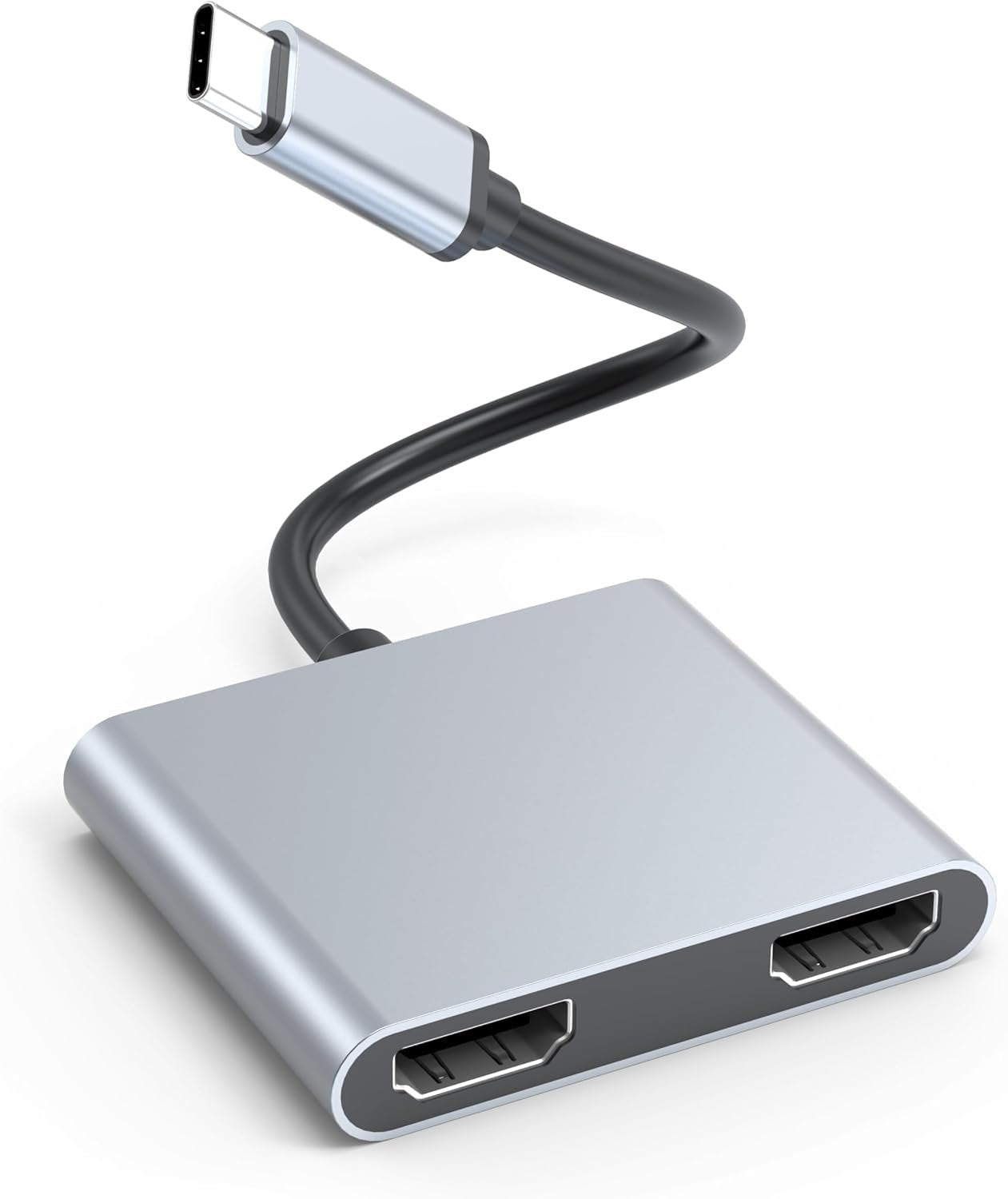 NÖRDIC USB-C-sovitin kahdelle HDMI-näytölle, 4K 60Hz, Windows, MacOS, Android