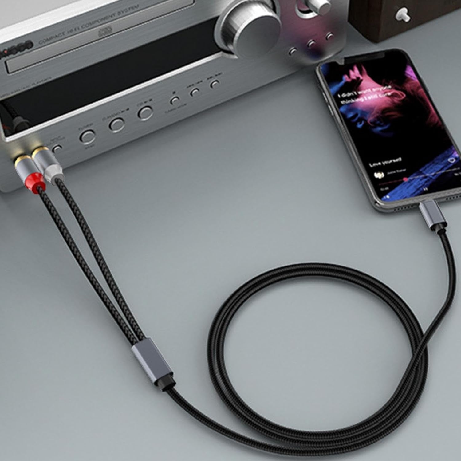 NÖRDIC USB-C–RCA äänikaapeli 2m